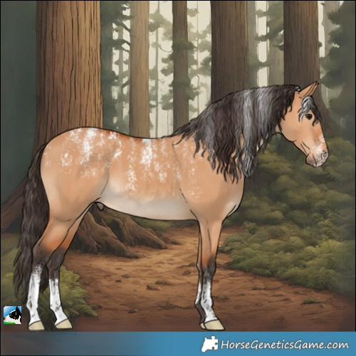 Horse Color:Powder White Bay Dun