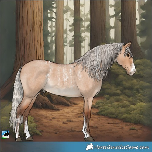 Horse Color:Powder White Silver Bay Roan Dun 