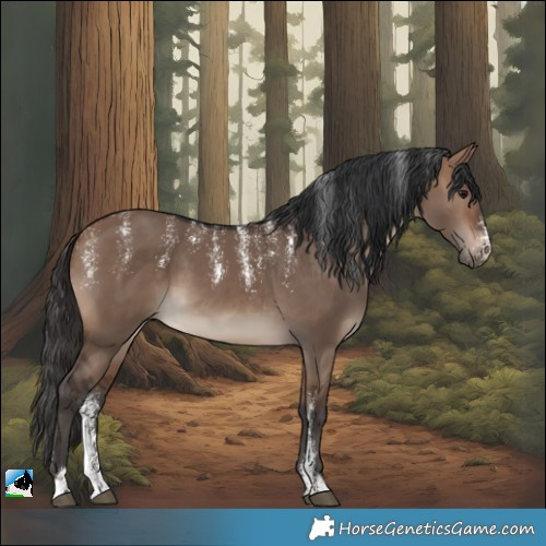 Horse Color:Powder White Brown Dun 