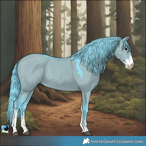 Horse Color:Watercolor Grullo Sabino