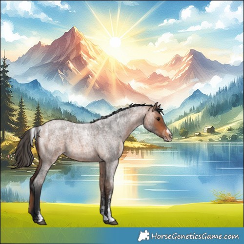 Horse Color:Powder White Bay Roan