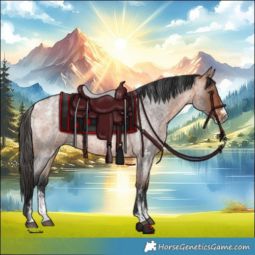 Horse Color:Powder White Bay Roan