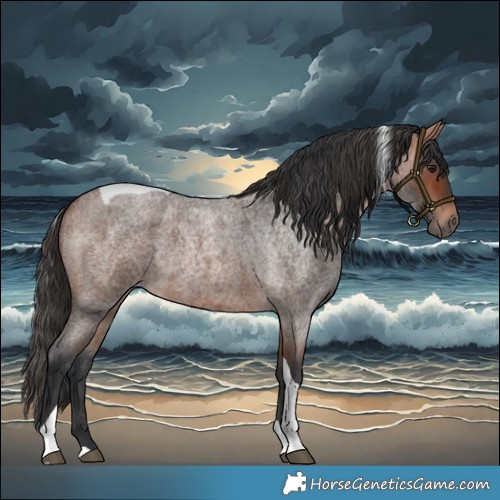 Horse Color:Bay Roan Tobiano