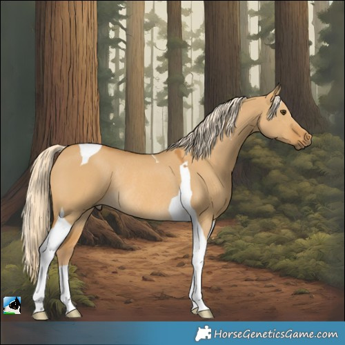 Horse Color:Palomino Dun Tobiano Rabicano