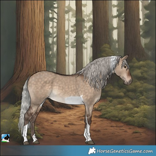Horse Color:Silver Brown Dun Tobiano 