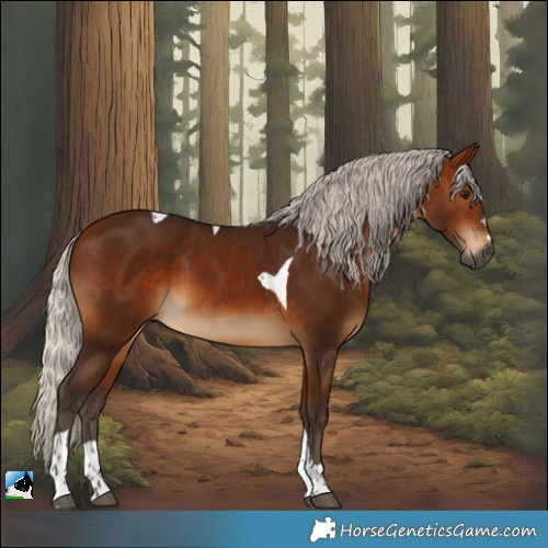Horse Color:Gray Silver Bay Tobiano