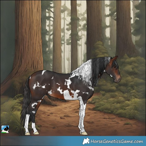 Horse Color:White Spotted Brown Tobiano 