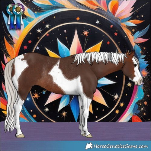 Horse Color:Silver Brown Splash Tobiano Rabicano