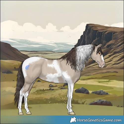 Horse Color:Classic Champagne Dun Tobiano Frame