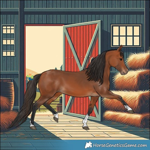 Horse Color:Bay Tobiano Rabicano