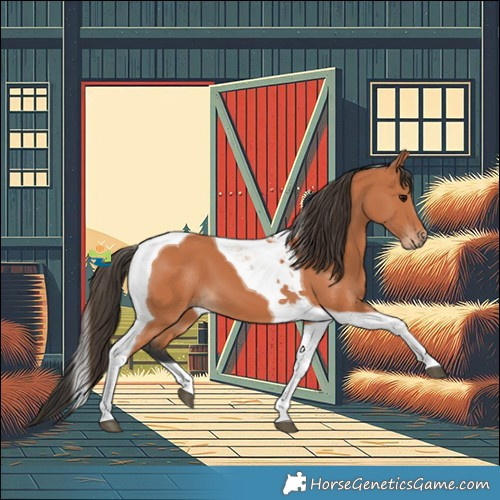 Horse Color:Bay Tobiano 
