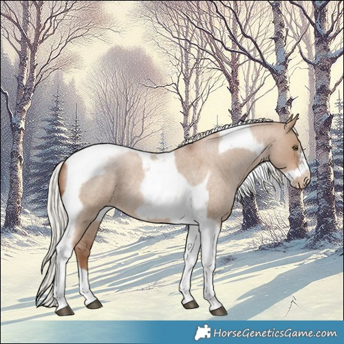 Horse Color:Silver Brown Roan Pearl Dun Tobiano Frame 