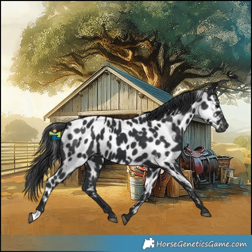 Horse Color:White Spotted Black Near Leopard