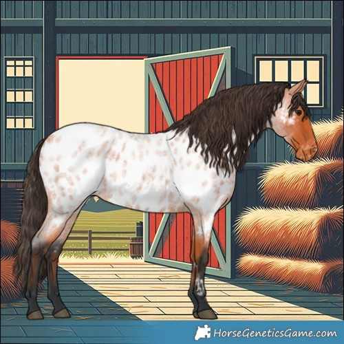 Horse Color:Bay Roan Near Leopard 
