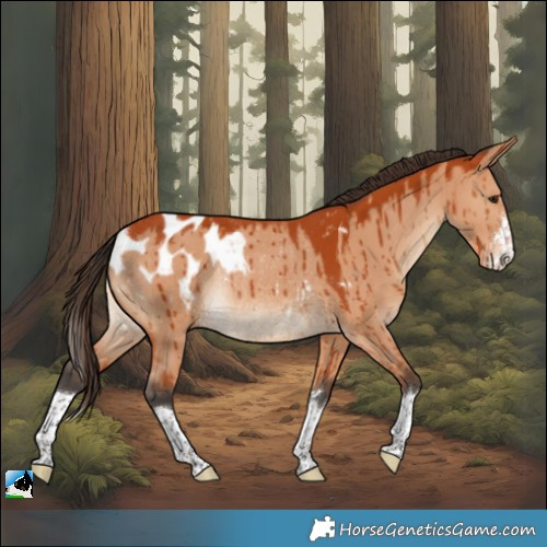 Horse Color:Bay Dun Blanket Rabicano Brindle