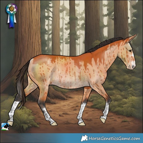 Horse Color:Bay Dun Varnish Rabicano Brindle 