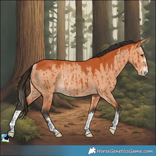 Horse Color:Bay Dun Varnish Rabicano Brindle