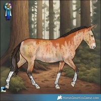 Horse Color:Bay Dun Varnish Rabicano Brindle