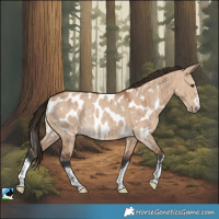 Horse Color:Bay Dun Near Leopard Rabicano Brindle