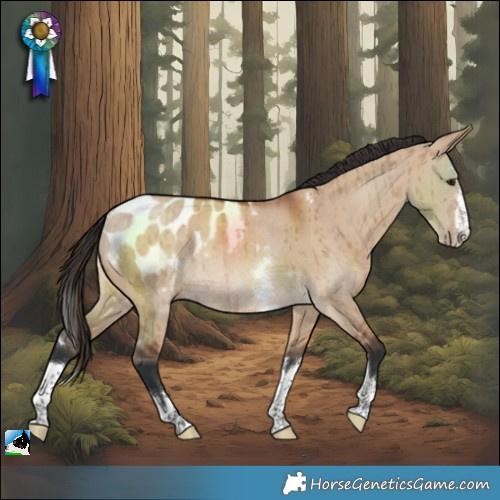 Horse Color:Bay Dun Blanket Rabicano Brindle
