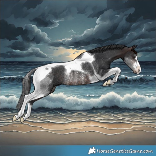 Horse Color:Brown Tobiano Rabicano