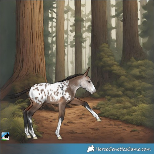 Horse Color:Bay Dun Appaloosa Rabicano 