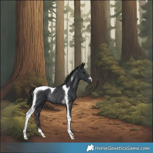 Horse Color:Black Tobiano Rabicano 