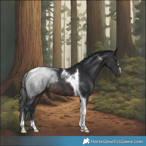 Horse Color:Brown Tobiano Rabicano