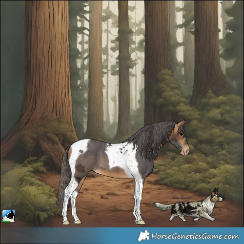 Horse Color:Buckskin Merle Tobiano Skewed LP Spotted