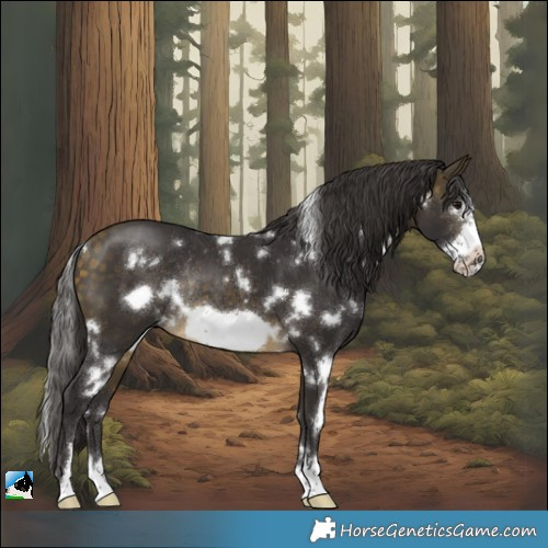 Horse Color:White Spotted Buckskin Frame Rabicano 