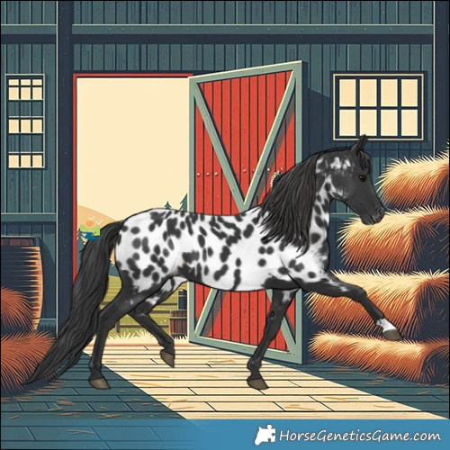 Horse Color:Black Near Leopard