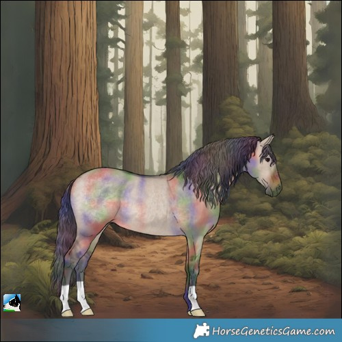 Horse Color:Nacre Brown Dun Rabicano 
