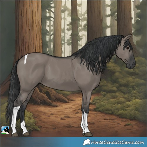 Horse Color:Grullo Tobiano