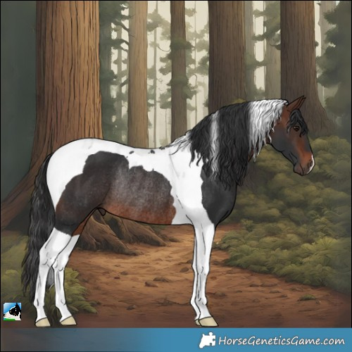 Horse Color:Brown Tobiano Rabicano 