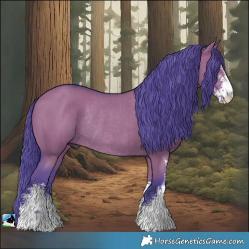 Horse Color:Watercolor Grullo Sabino Rabicano