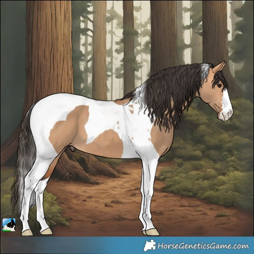Horse Color:Bay Dun Tobiano 