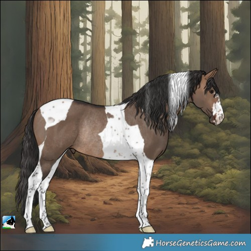 Horse Color:Brown Dun Tobiano Rabicano 