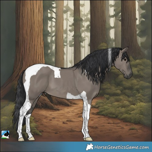 Horse Color:Grullo Tobiano