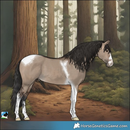 Horse Color:Brown Dun Tobiano