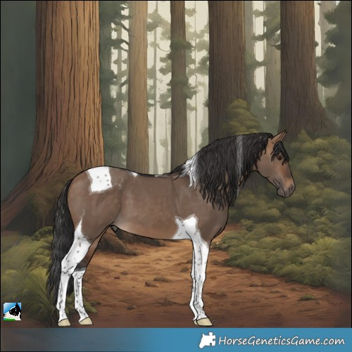 Horse Color:Brown Dun Tobiano