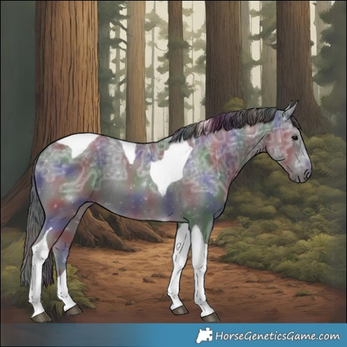 Horse Color:Nacre Smoky Black Ice Tobiano