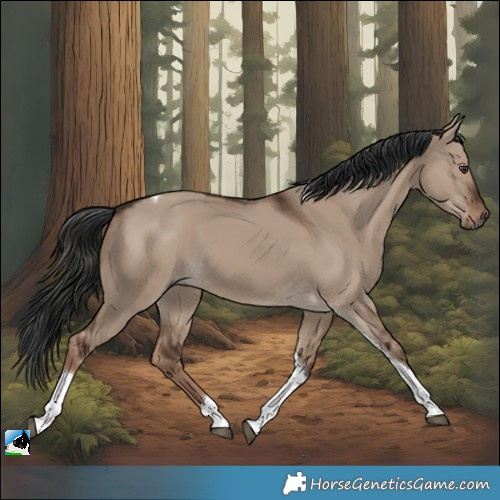 Horse Color:Liver Red Dun Tobiano