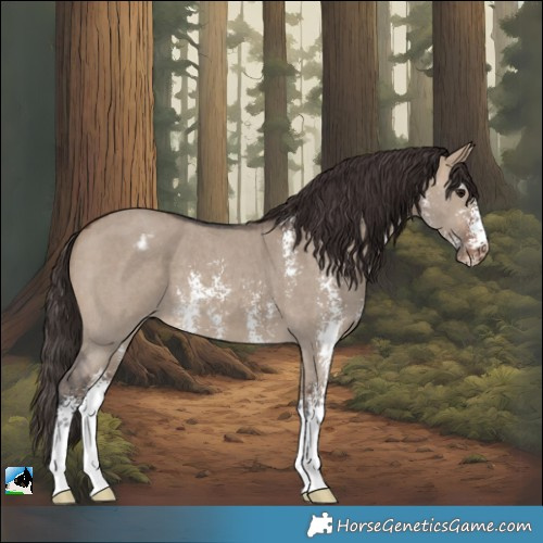 Horse Color:Brown Dun Sabino Appaloosa