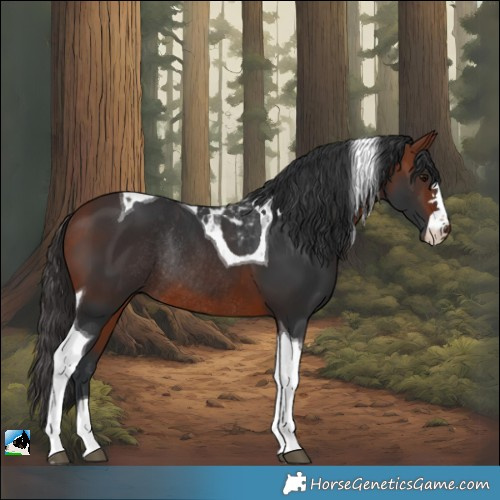 Horse Color:Bay Tobiano Rabicano