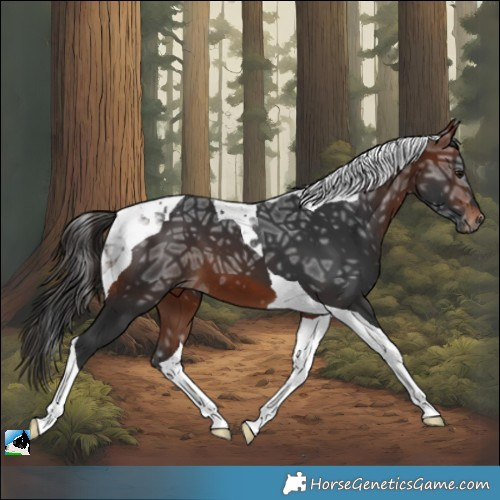 Horse Color:Bay Ice Tobiano