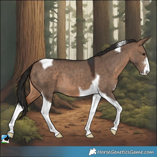 Horse Color:Brown Dun Sabino Tobiano