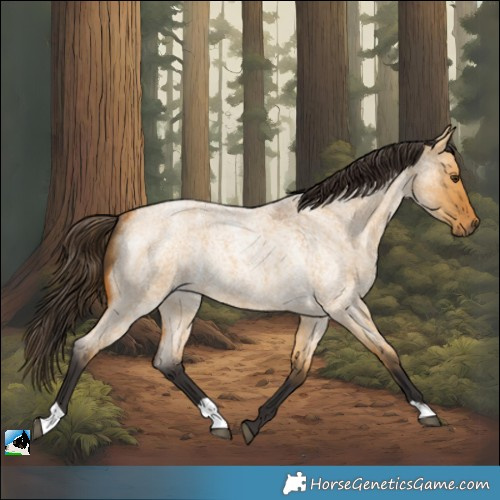Horse Color:Buckskin Roan Dun Rabicano 
