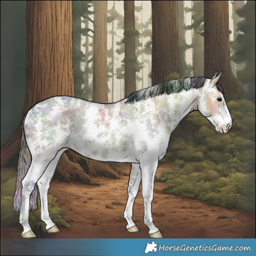 Horse Color:Nacre Brown Ice Dun Sabino