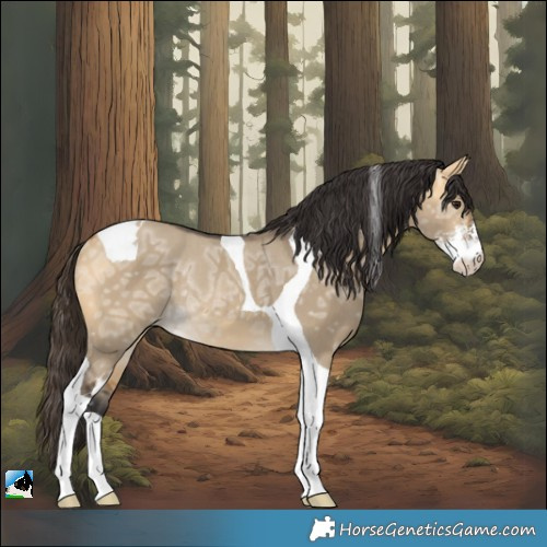 Horse Color:Buckskin Ice Dun Sabino Tobiano Rabicano 