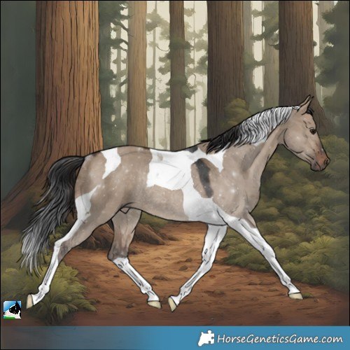 Horse Color:Brown Dun Tobiano Rabicano